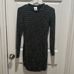 Black Sequined Bodycon Dress